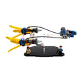 LEGO 75258 Anakin's Podracer on the complete acrylic display stand with minifigure positions