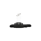 Empty acrylic display stand for LEGO 75259 20th Anniversary Snowspeeder, showing the clear support and black base