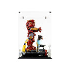 Side view showing the depth of the LEGO 76105 Hulkbuster display case