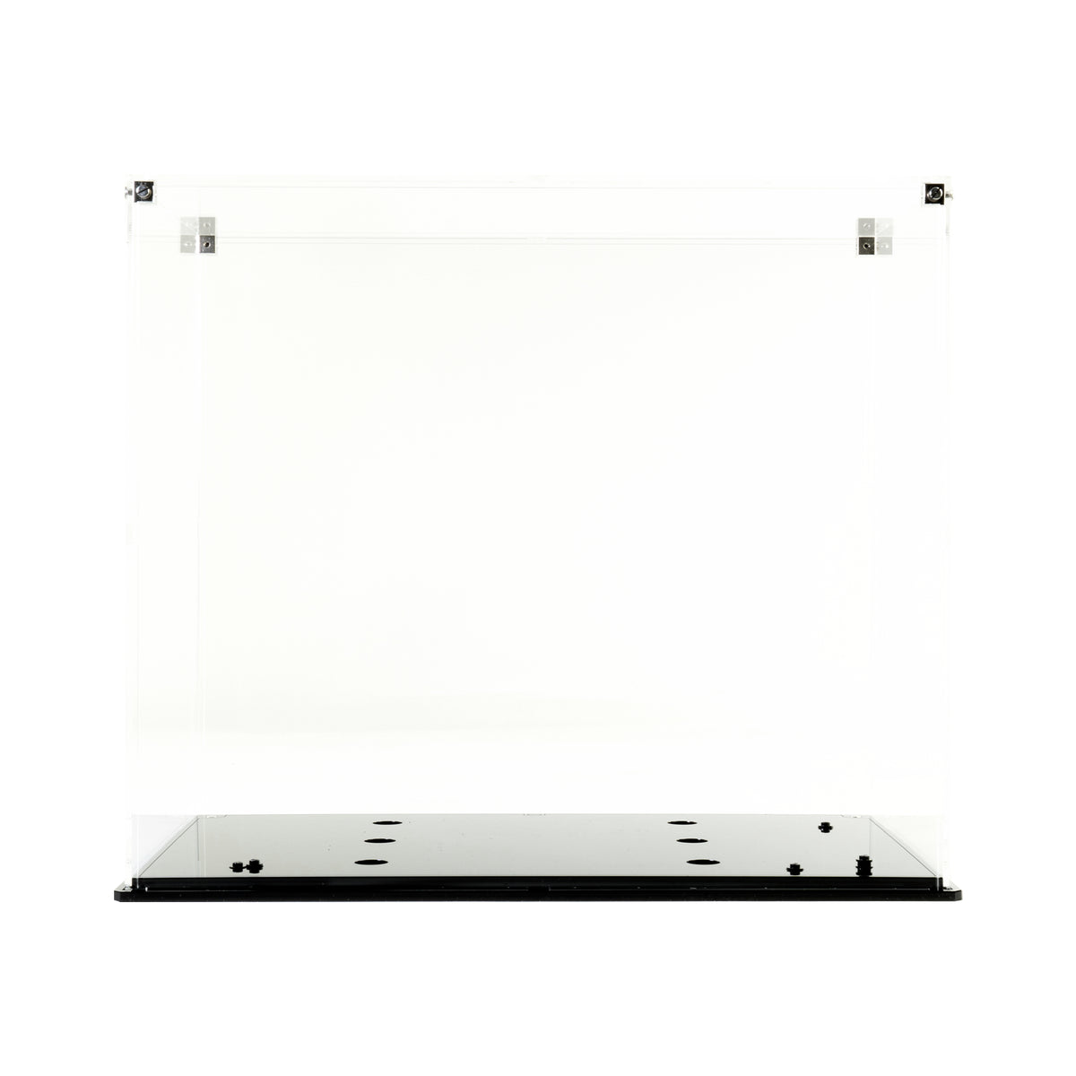 Empty clear acrylic case and black display base for LEGO 76105 Hulkbuster