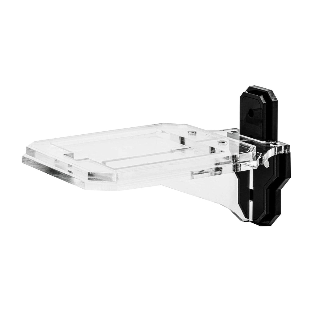 Angled product-only view of the LEGO 76285 Spider-Man Mask wall mounted stand