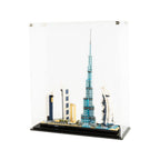 LEGO Dubai Skyline 21052: front view of the clear configuration.