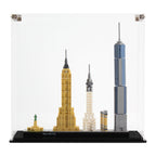 LEGO New York Skyline 21028: complete model with the display case; Display Case.