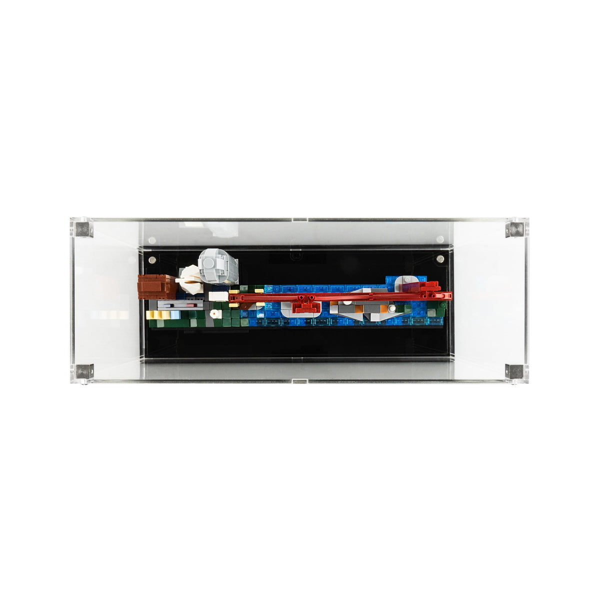LEGO San Francisco Skyline 21043: model and display case shown together.