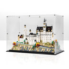 LEGO Neuschwanstein Castle 21063: complete model with the display case; Clear Background.