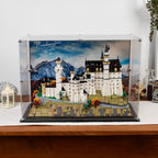 LEGO Neuschwanstein Castle 21063: model and display case shown together.