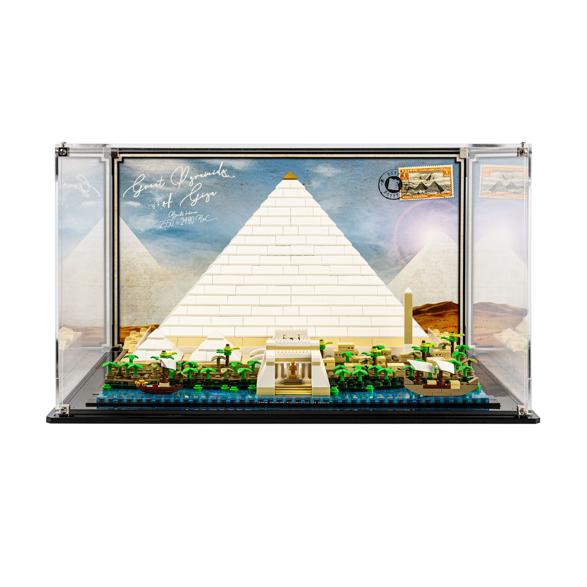 LEGO Great Pyramid of Giza 21058: alternate angle of the pyramid display.