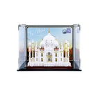 LEGO Taj Mahal 21056: complete Taj Mahal model in the case with a printed backdrop.