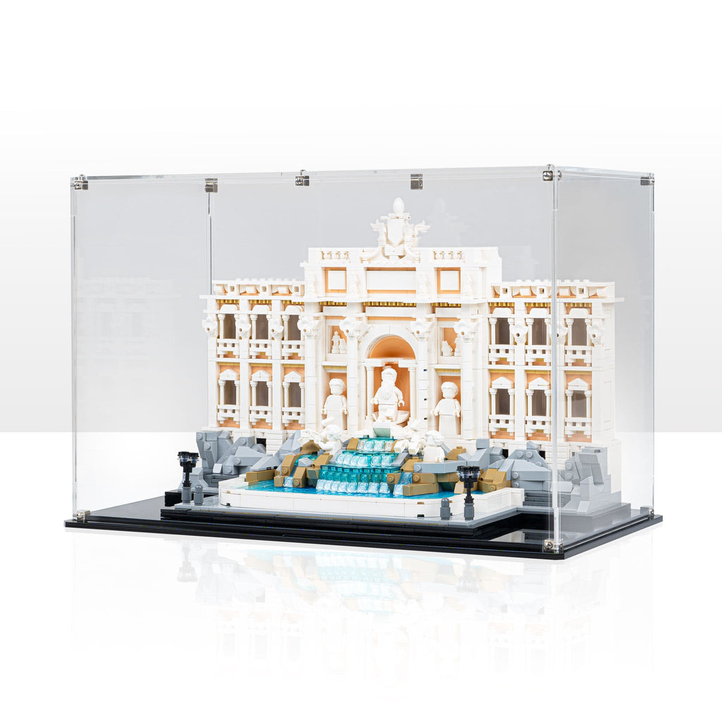 LEGO Trevi Fountain 21062: complete model with the display case; Clear Background.