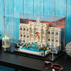 LEGO Trevi Fountain 21062: model and display case shown together.