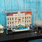 LEGO Trevi Fountain 21062: model and display case shown together.