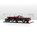 LEGO Classic TV Series Batmobile 76328: complete model with the display case; Clear Background.