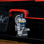 LEGO Classic TV Series Batmobile 76328: close view of the display case construction or display arrangement.