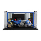 LEGO Hot Rod 40409: model and display case shown together.