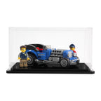 LEGO Hot Rod 40409: model and display case shown together.