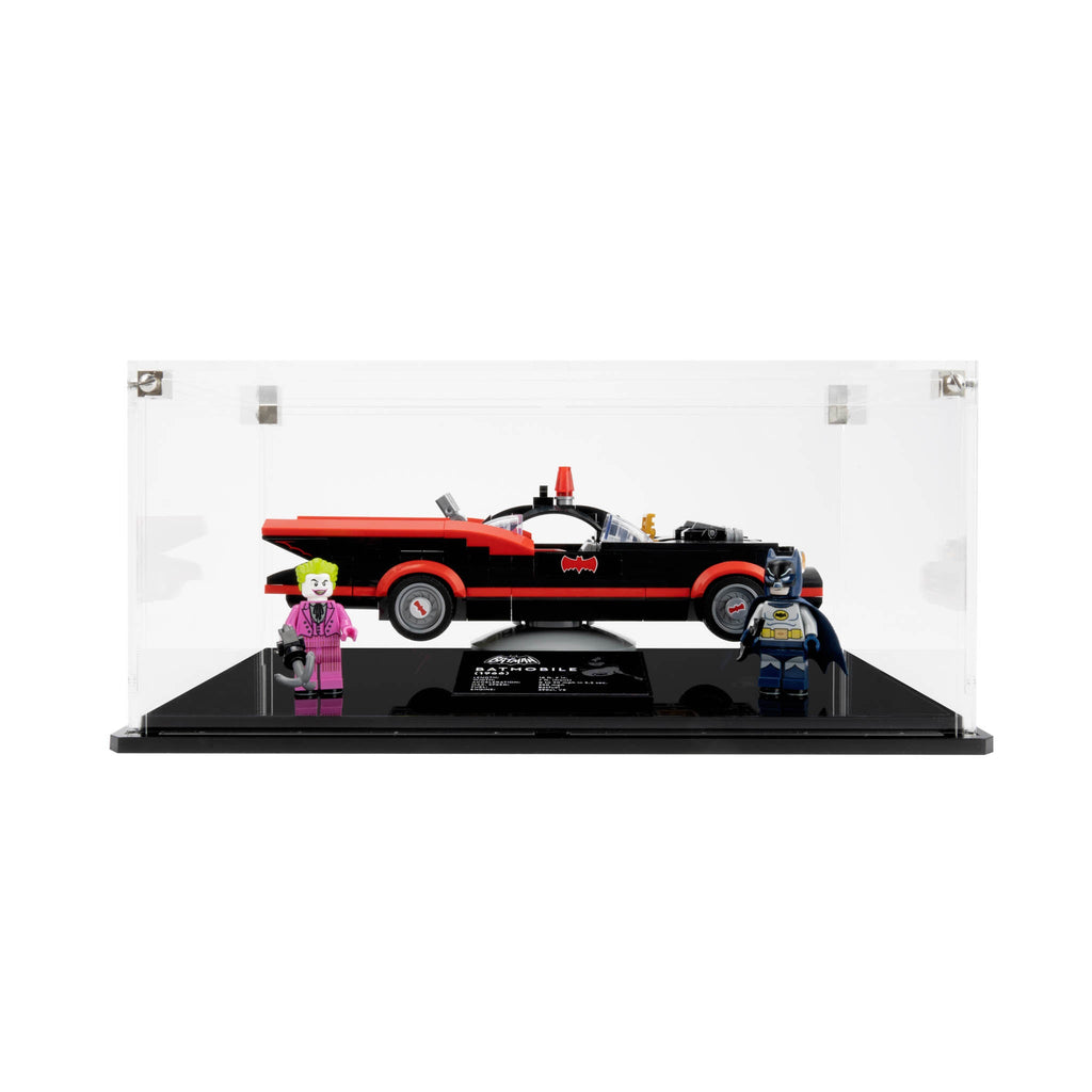 LEGO Batman Classic TV Series Batmobile 76188: model and display case shown together.