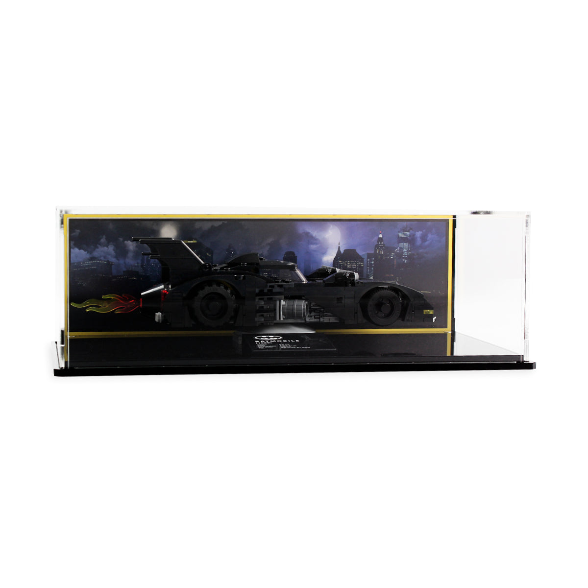 LEGO 1989 Batmobile 40433: complete model with the display case; Printed Background.