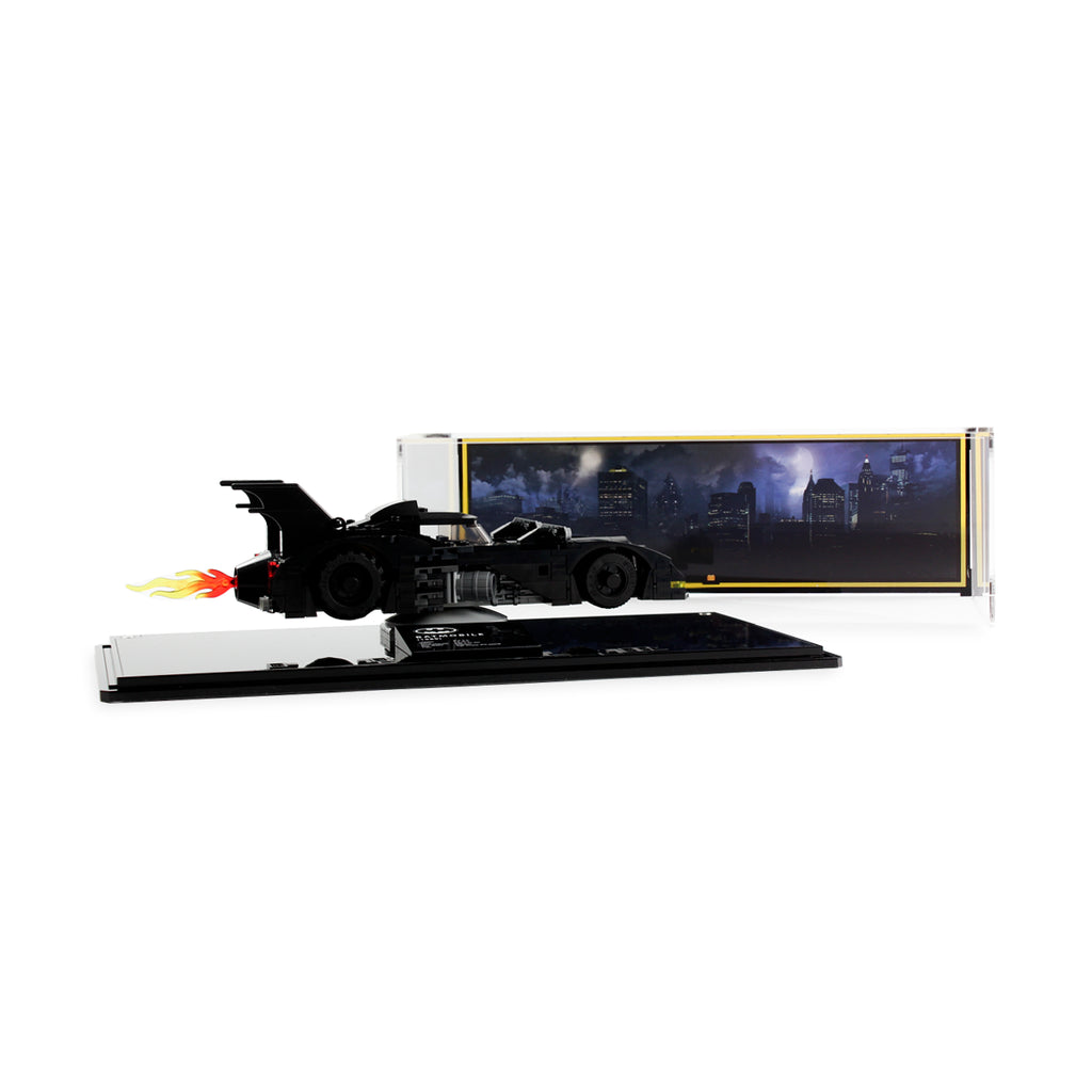 LEGO 1989 Batmobile 40433: model and display case shown together.