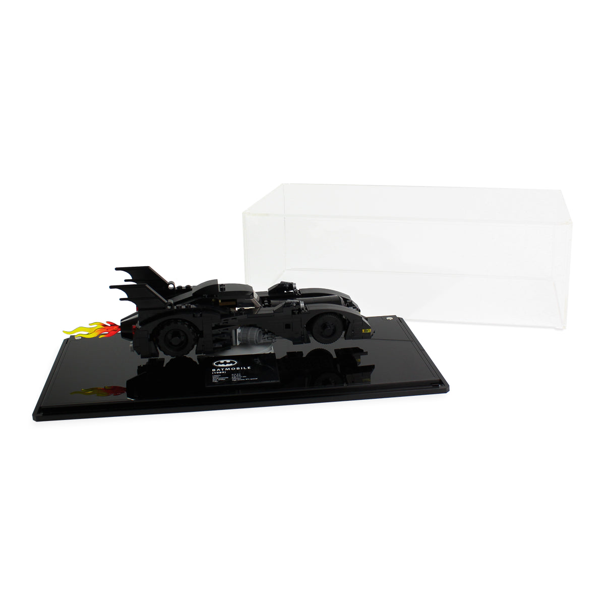 LEGO 1989 Batmobile 40433: model and display case shown together.