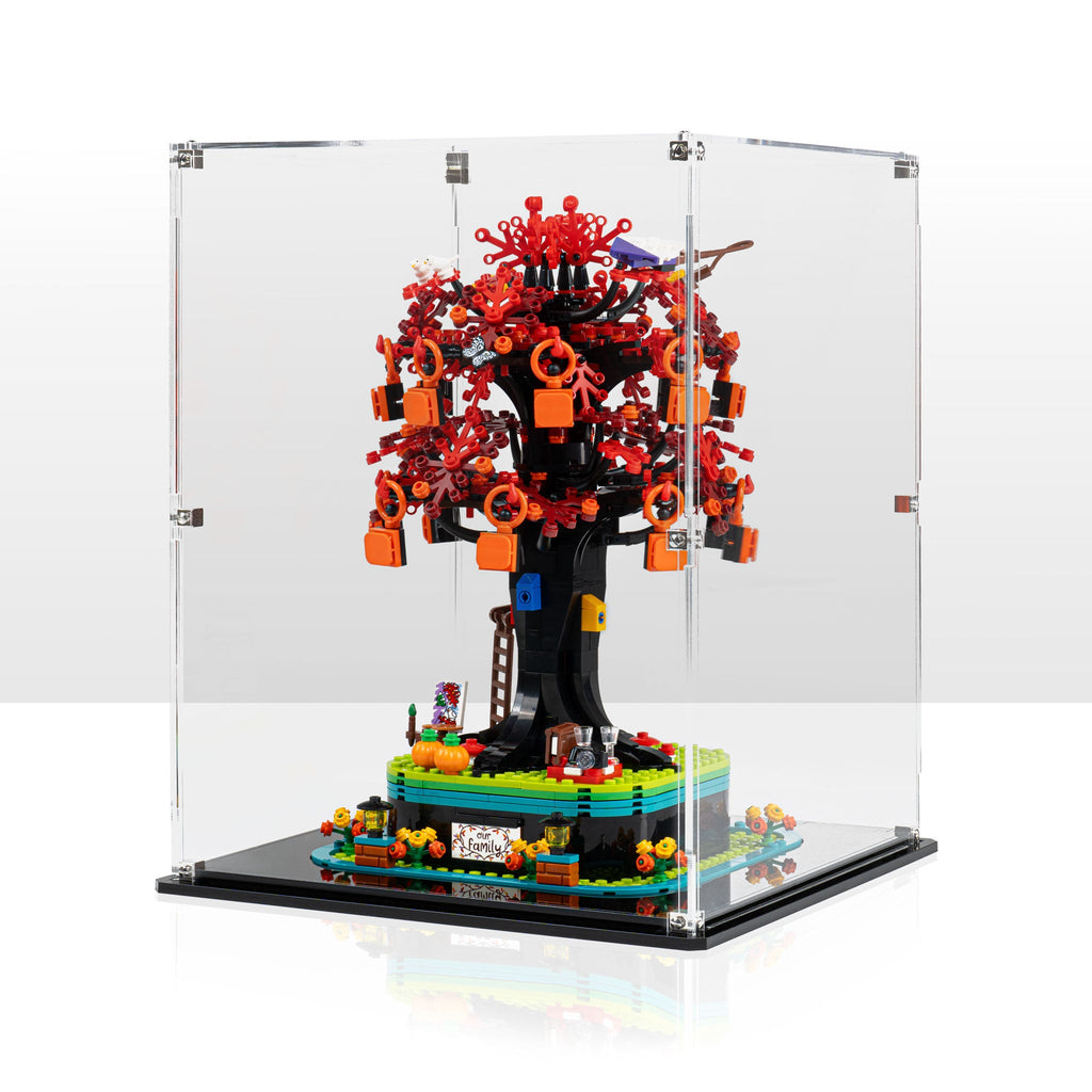 LEGO Family Tree 21346: complete model with the display case; Clear Background.