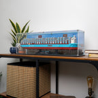 LEGO Maersk Dual-Fuel Container Vessel 40955: model and display case shown together.