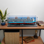 LEGO Maersk Dual-Fuel Container Vessel 40955: model and display case shown together.