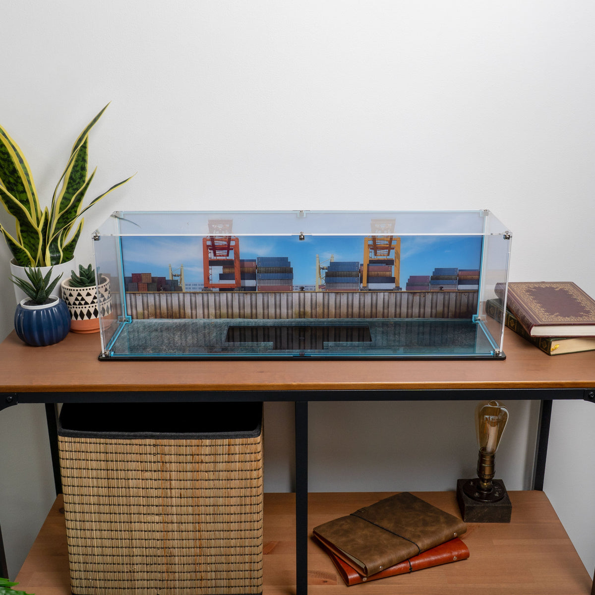 LEGO Maersk Dual-Fuel Container Vessel 40955: display case panels or base without the main LEGO build.