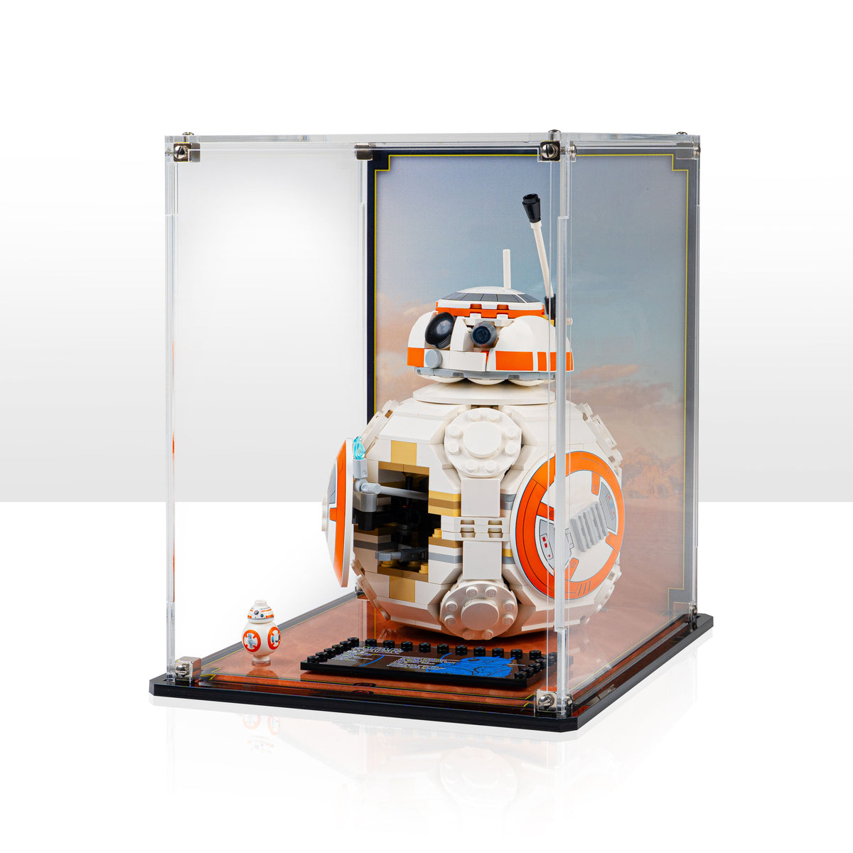 LEGO BB-8 Astromech Droid 75452: complete model with the display case; Premium Printed Display.