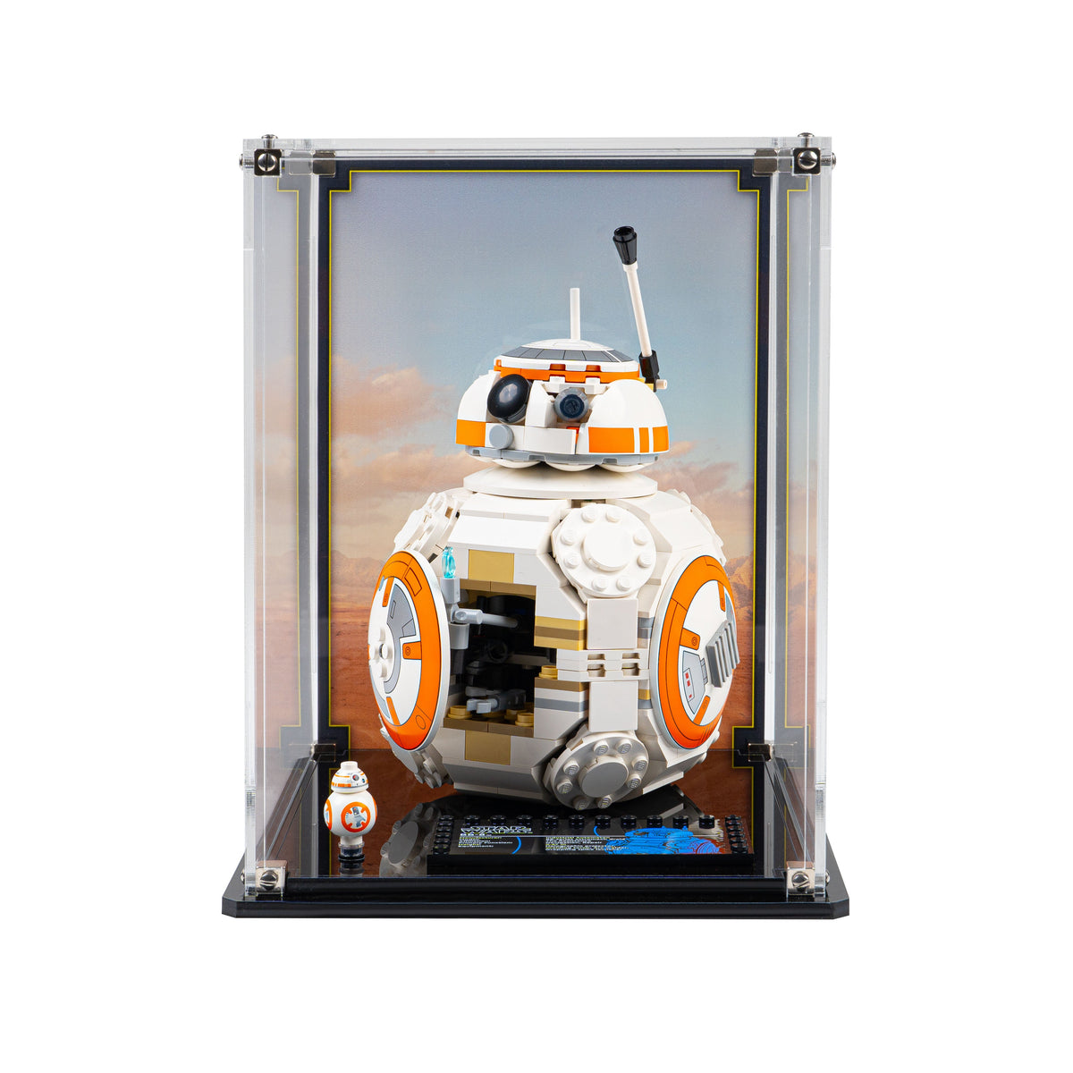 LEGO BB-8 Astromech Droid 75452: model and display case shown together.