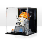 LEGO Chopper C1-10P Astromech Droid 75416: complete model with the display case; Printed Background.