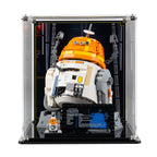 LEGO Chopper C1-10P Astromech Droid 75416: model and display case shown together.