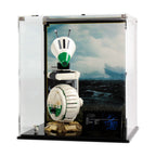 LEGO D-O 75278: complete model with the display case; Display case with printed background.