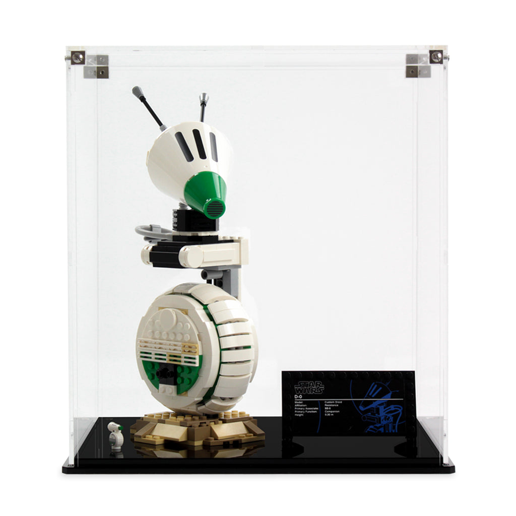 LEGO D-O 75278: model and display case shown together.