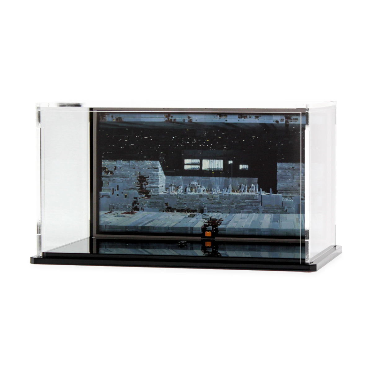 LEGO Death Star II Battle 40407: display case panels or base without the main LEGO build.
