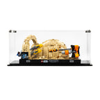 LEGO Mos Espa Podrace Diorama 75380: front view of the clear configuration.