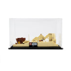 LEGO Tatooine Homestead 40451: model and display case shown together.