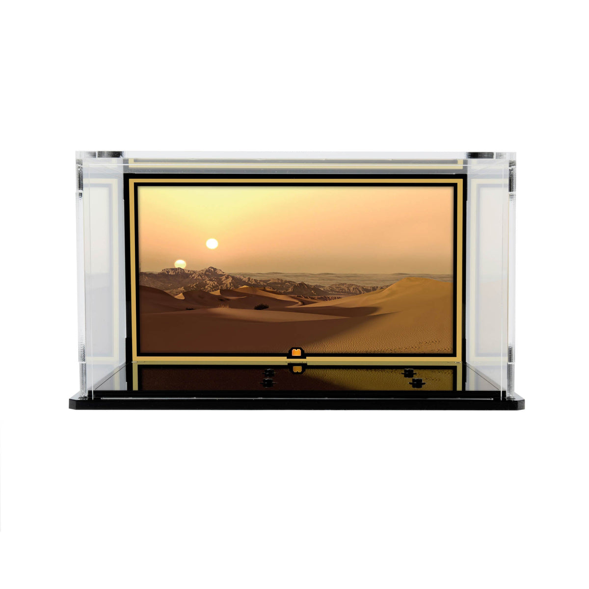 LEGO Tatooine Homestead 40451: display case panels or base without the main LEGO build.