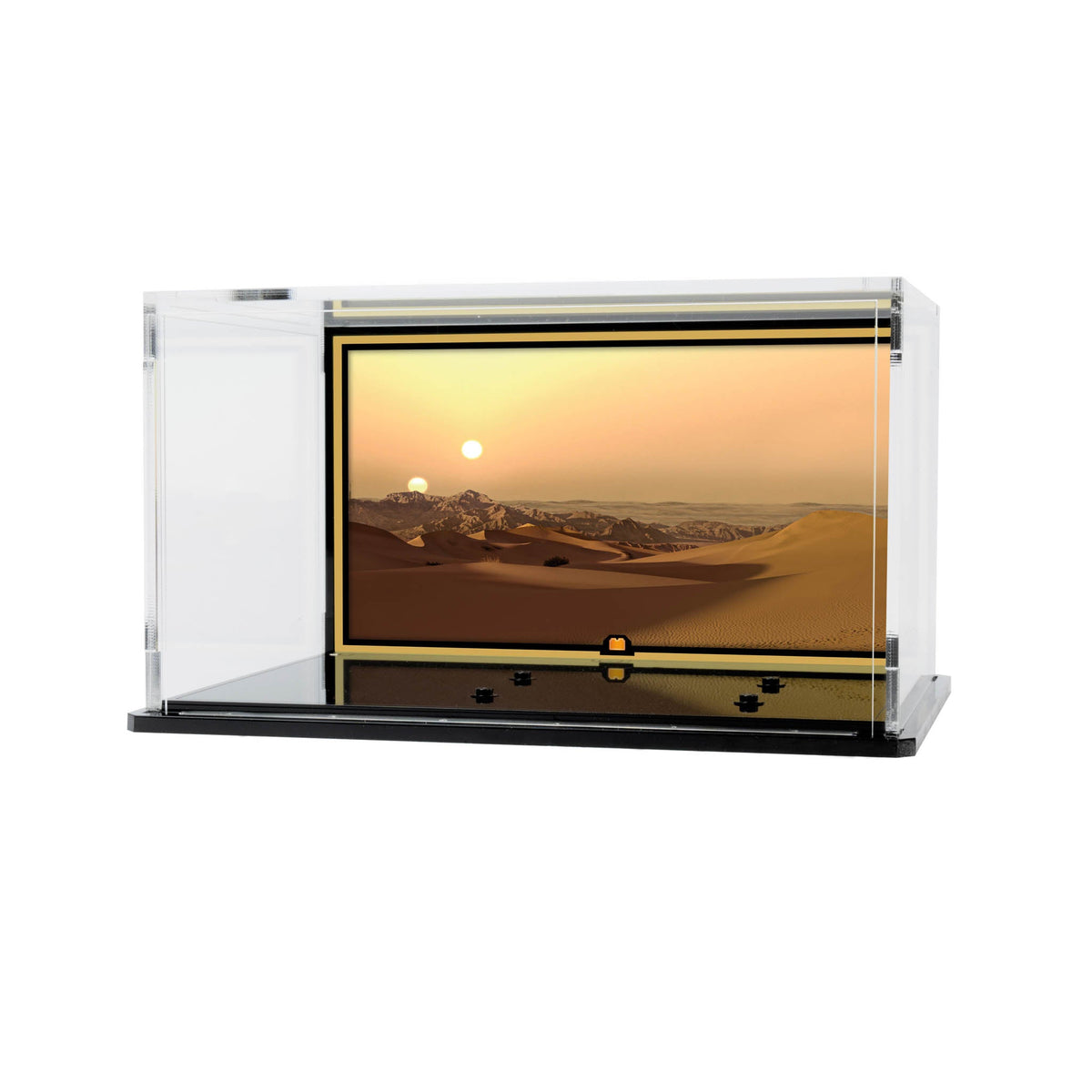 LEGO Tatooine Homestead 40451: display case panels or base without the main LEGO build.