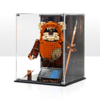 LEGO Wicket the Ewok 75430: complete model with the display case; Printed Background.