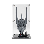 LEGO Sauron's Helmet 11373: model and display case shown together.