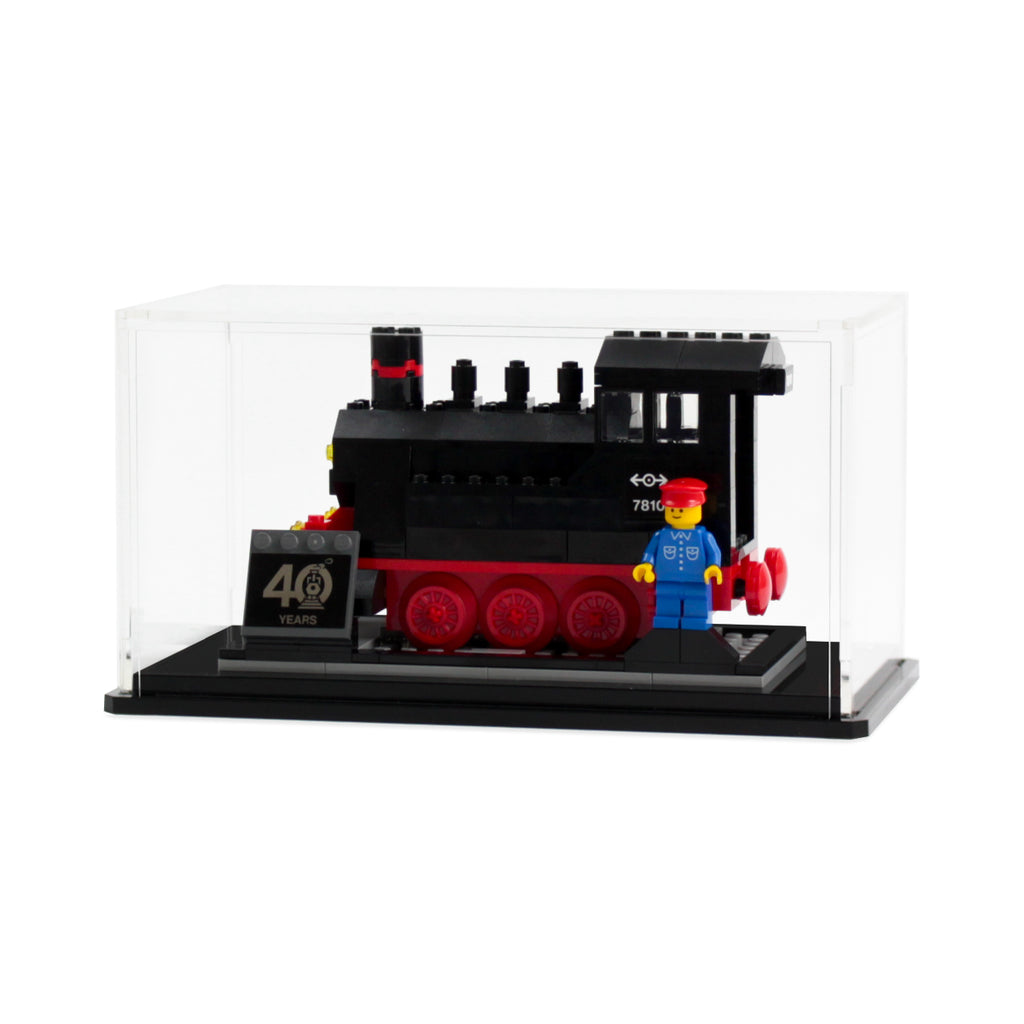 LEGO 40th Anniversary Train 40370: angled view of the train display.