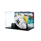 LEGO adidas Originals Superstar 10282: complete model with the display case; Premium Display Case with Custom Background Design.