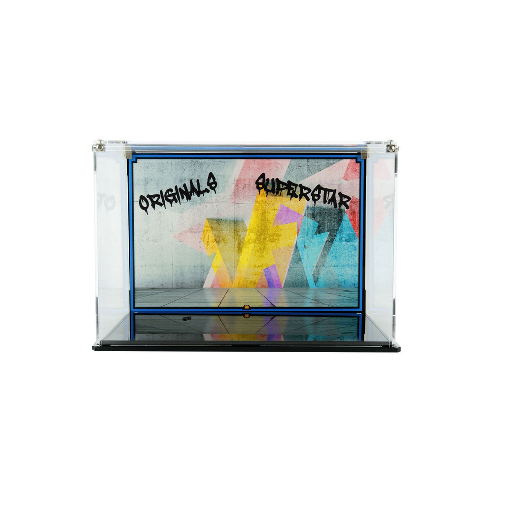 LEGO adidas Originals Superstar 10282: display case panels or base without the main LEGO build.