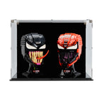 LEGO Venom and Carnage 76187 and 76199: model and display case shown together.