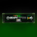 LEGO Luke Skywalker's Lightsaber 40730: model and display case shown together.