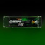 LEGO Luke Skywalker's Lightsaber 40730: model and display case shown together.