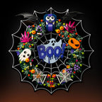 LEGO Halloween Wreath 40825: model and wall display stand shown together.