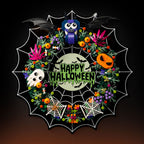 LEGO Halloween Wreath 40825: model and wall display stand shown together.