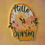 LEGO Spring Wreath 40957: close view of the wall display stand construction or display arrangement.