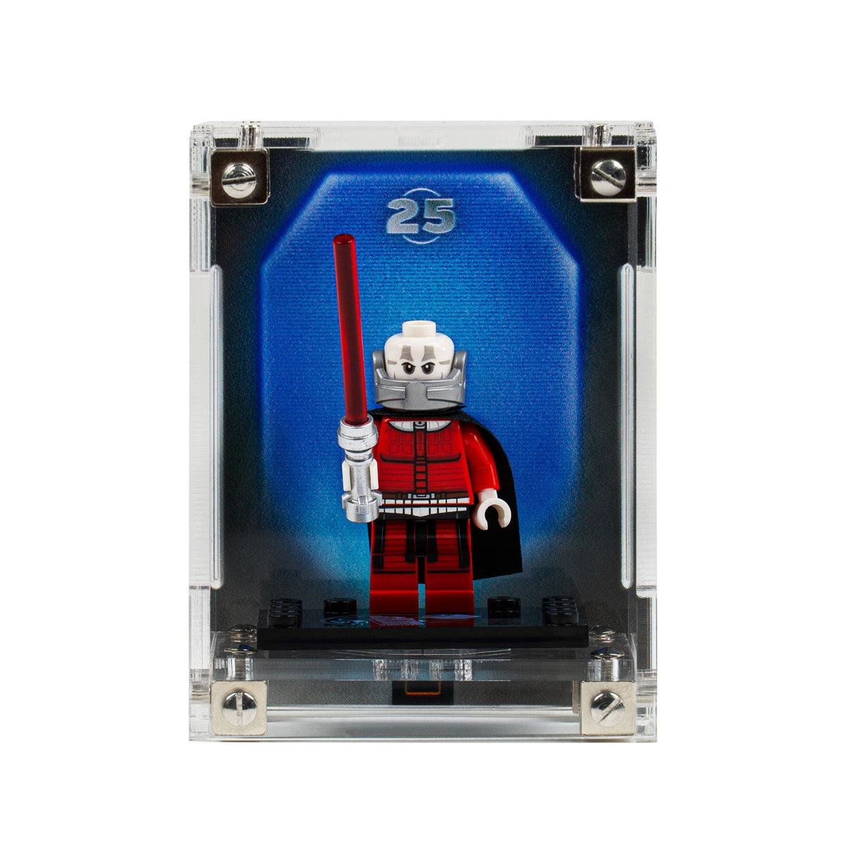 LEGO Star Wars Anniversary Minifigures 75387 and 75379 and 75394 and 75383 and 75396 and 75392 and 40755: anniversary minifigure with its matching modular acrylic display case.